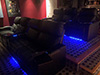 ht design pembroke row of 4 double loveseat & row of 3 w/led lighting & tray tables