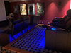 ht design pembroke row of 4 double loveseat & row of 3 w/led lighting & tray tables