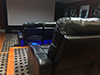 ht design pembroke row of 4 double loveseat & row of 3 w/led lighting & tray tables