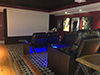 ht design pembroke row of 4 double loveseat & row of 3 w/led lighting & tray tables