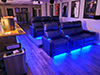 ht design pembroke home theater seats row of 3 loveseat right side facing & row of 3 sofa led base lighting & lighted cupholders