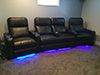 ht design southampton curved row of 4 middle loveseat with portable armrest accessory, led cupholders & baselighting