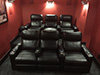 ht design southampton straight row of 3 left facing loveseat with portable armrest accessory & row of 3