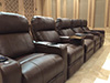 ht design southampton brown straight row of 5 seats w/tray table