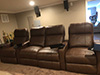 ht design southampton brown straight row of 4 middle loveseat w/tray tables