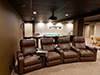 ht design southampton brown curved row of 4 home theater seats
