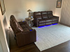 ht design southampton brown straight row of 2 loveseat & row of 3 sofa led cupholders & baselighting