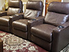 ht design southampton home theater seating brown curved row of 3