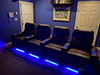 ht design brown southampton home theater seats row of 4 led cupholders & baselighting