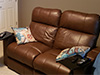 ht design brown southampton home theater seating row of 2 loveseat tray tables