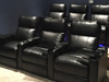 ht design southampton home theater seating straight rows of 3 led baselighting, lighted cupholders & tray tables