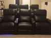 ht design southampton home theater seating straight rows of 3 led baselighting, lighted cupholders