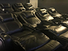 ht design sheffield straight rows of 4 home theater reclining seats w/tray tables