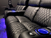 ht design sheridan two rows of 2 loveseat home theater seats with lighted cupholders & baselighting