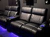 ht design sheridan two rows of 2 loveseat lighted cupholders & baselighting media room seats