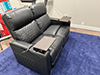 HT Design Sheridan home theater seating row of 2 loveseat with tray tables