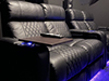 ht design sheridan two rows of 2 loveseat tray table, lighted cupholders & baselighting