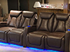 ht design somerset home theater seating brown row of 4 double loveseats led cupholders and baselighting
