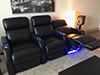 ht design warwick home theater reclining seats row of 3 led cupholders & baselighting