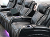 ht design waveland home theater seating row of 4 with loveseat and portable armrest, wine glass holder & tablet holder accessory