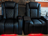 ht design waveland home theater chairs xl big and tall two single 2-arm recliners with tray table, led cupholders and baselighting