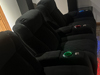 ht design waveland row of 3 home theater seating multi-color led cupholders and baselighting
