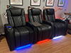 ht design waveland straight row of 3 home theater recliners