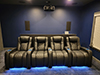 ht design waveland straight row of 4 home theater recliners led lighting