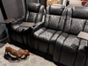 ht design waveland row of 3 loveseat right side facing home theater recliners tray tables