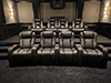 ht design waveland curved row of 4 modified home theater recliners with lighted led cupholders and row of 4 middle loveseat in home theater