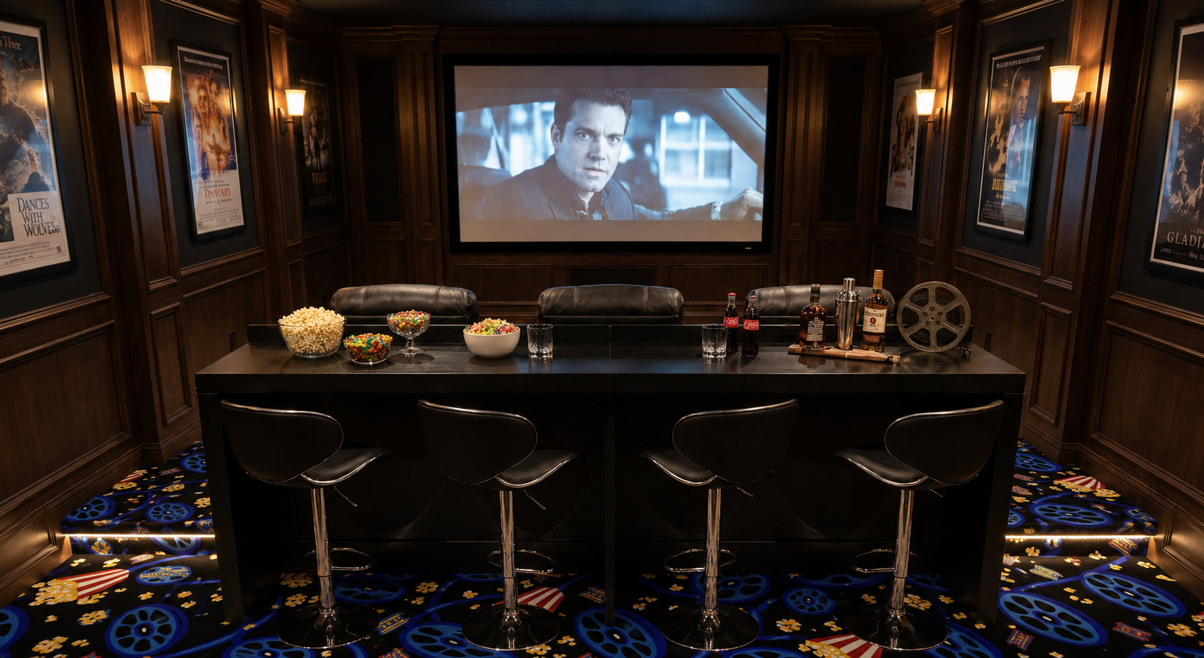Home theater bar room photo