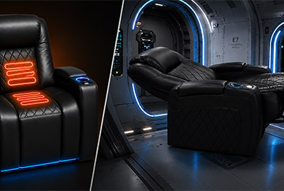HT Design Waveland Relax heated seat and lumbar with zero recline lay-flat positioning