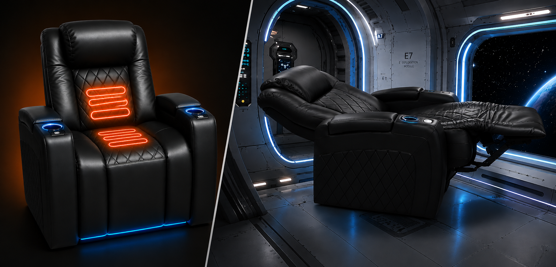 HT Design Waveland Relax heated seat and lumbar with zero recline lay-flat positioning