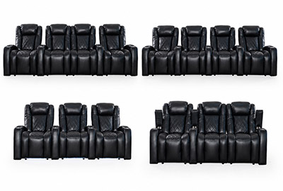 HT Design Waveland Relax straight row loveseat and sofa theater seating configurations