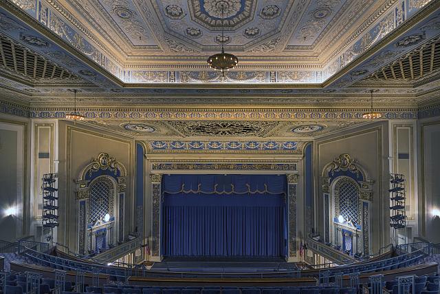 Historic theater auditorium with traditional seating and ornate architectural details