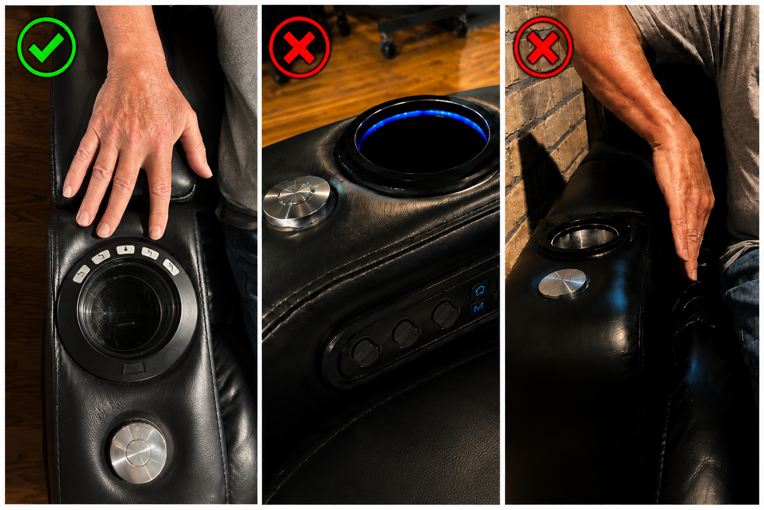 HT Design Sheffield top-mounted cupholder controls