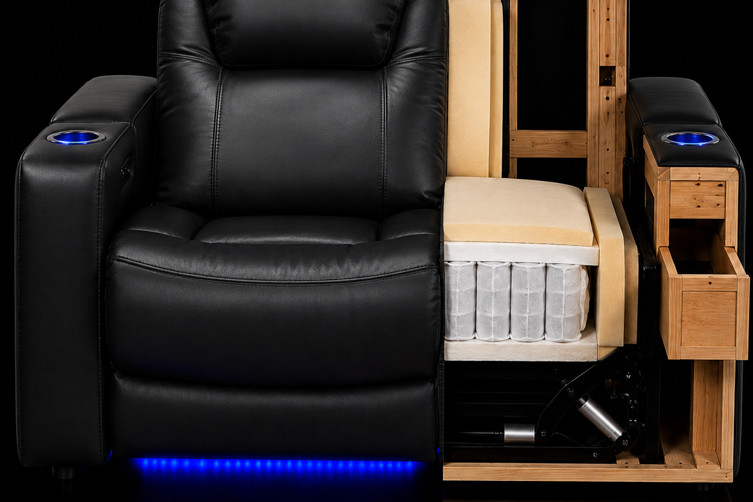 HT Design Sheffield premium home theater seat construction