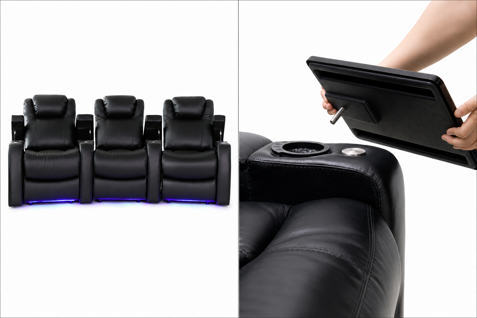 HT Design Sheffield storage arms and black tray tables