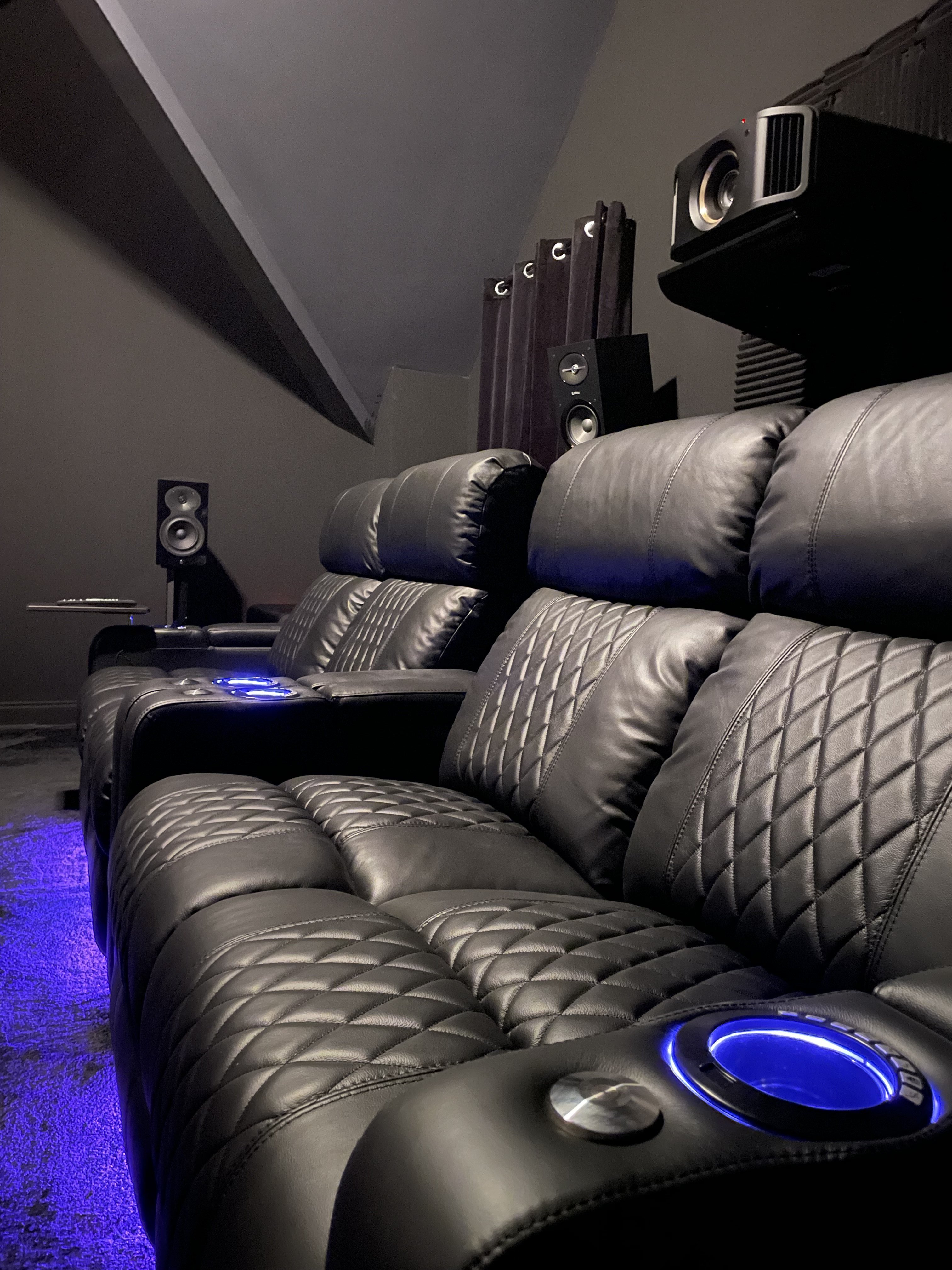 HT Design Sheridan space saver home theater seating side view