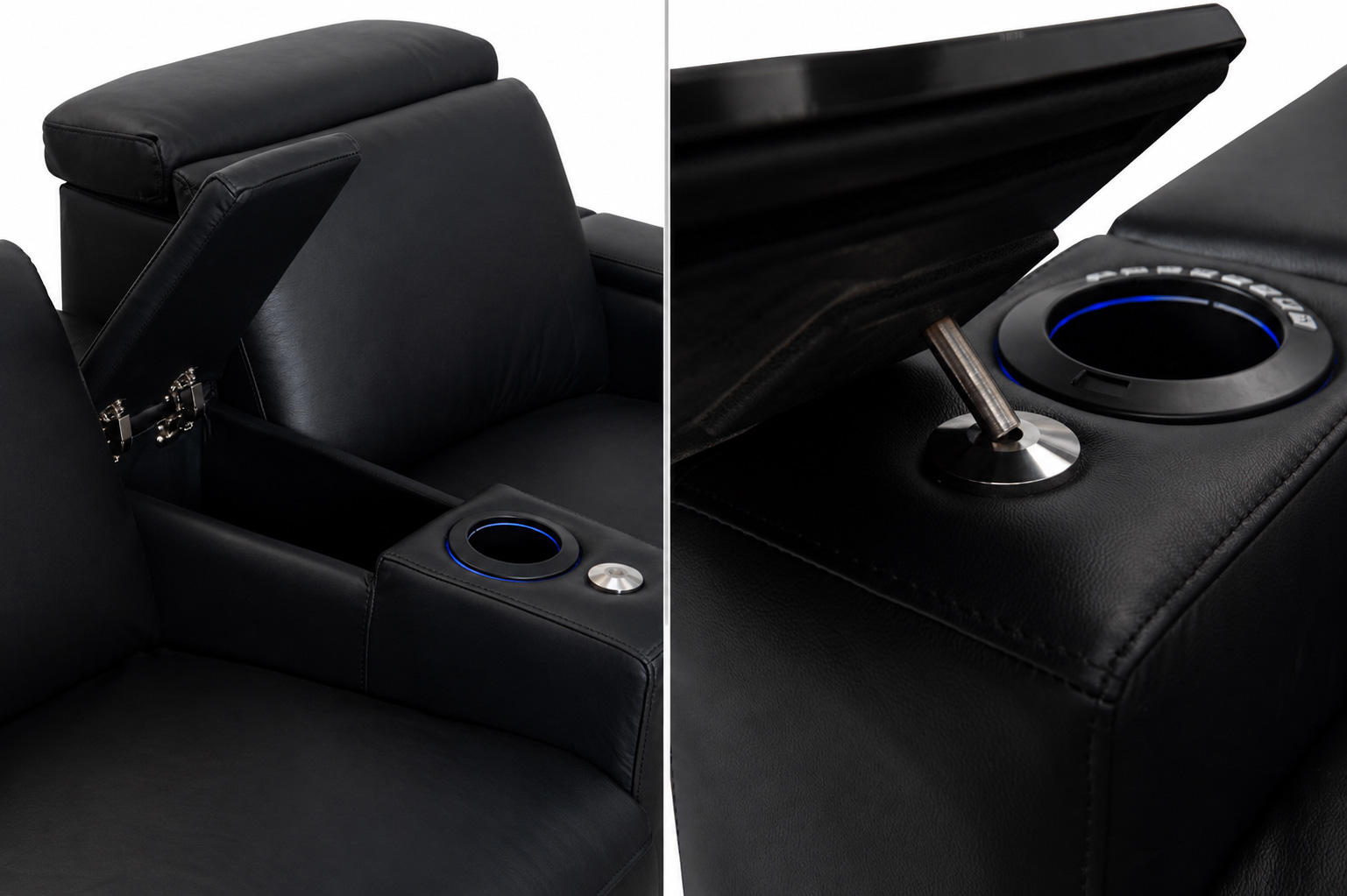 HT Design Surround hidden storage arm and removable walnut tray table