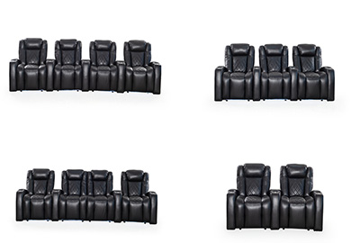 HT Design Waveland straight curved loveseat and couch theater seating configurations