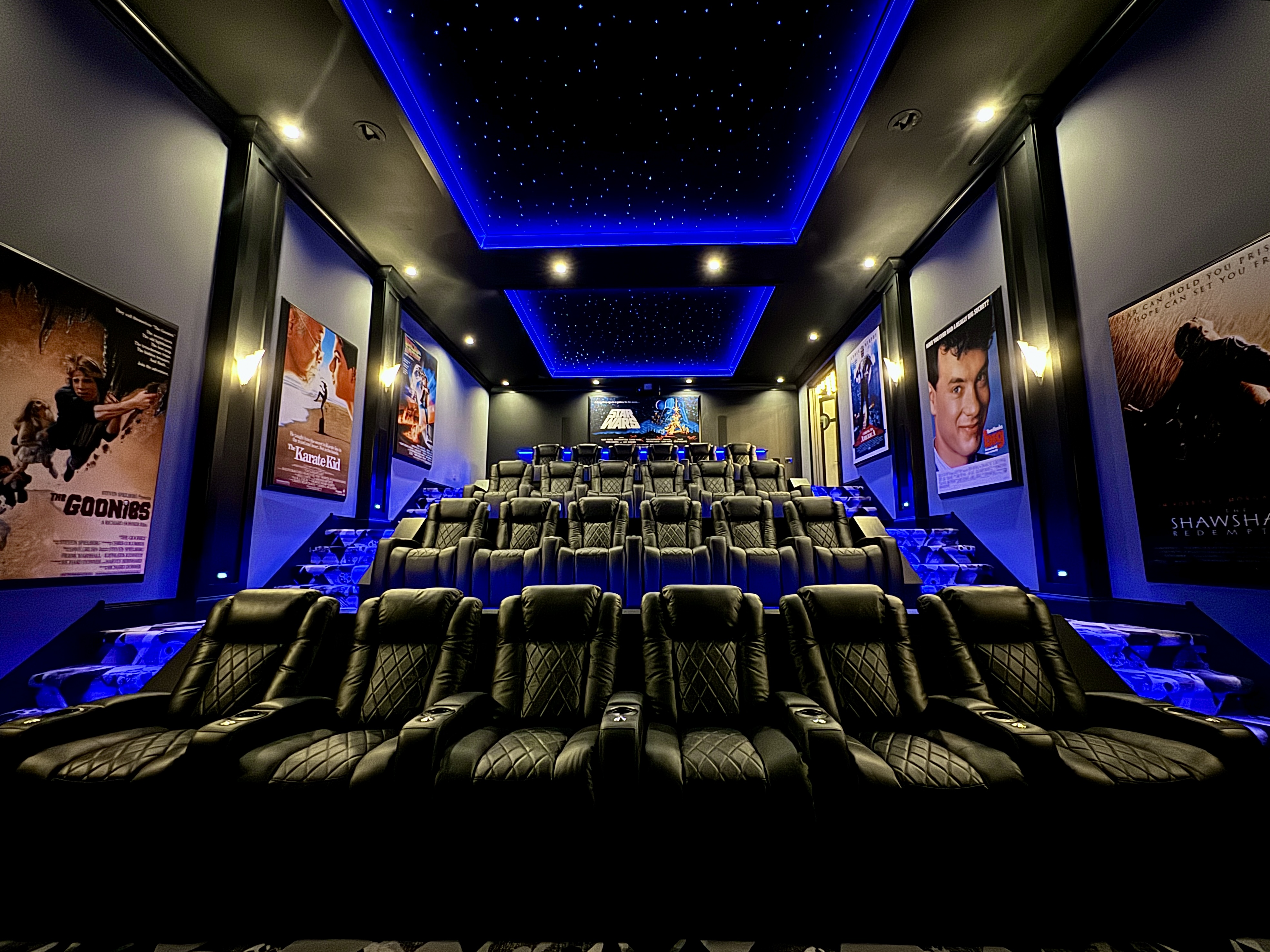 HT Design Waveland home theater seating installed in a theater room