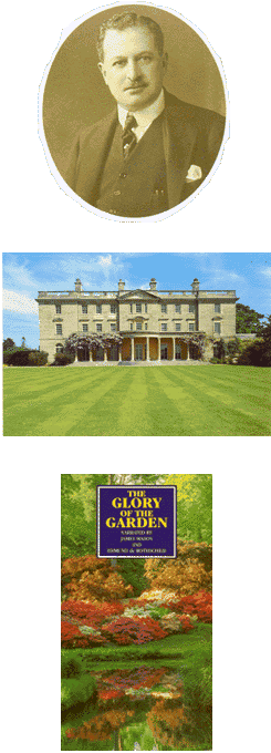 Photo reel including Lionel Nathan de Rothschild's portrait, neo-Georgian house, and the cover of the film.