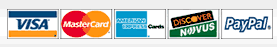 we accept visa, mastercard, american express, paypal, discover