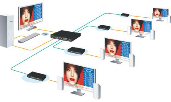 Minicom UTP VGA Splitter Application Diagram