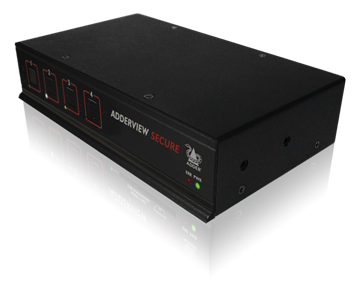 Adder AVSD1004 4 Port Secure KVM Switch -  Uni-directional Data Paths, 60dB Crosstalk Isolation, Independent Power Block, & No Shared RAM