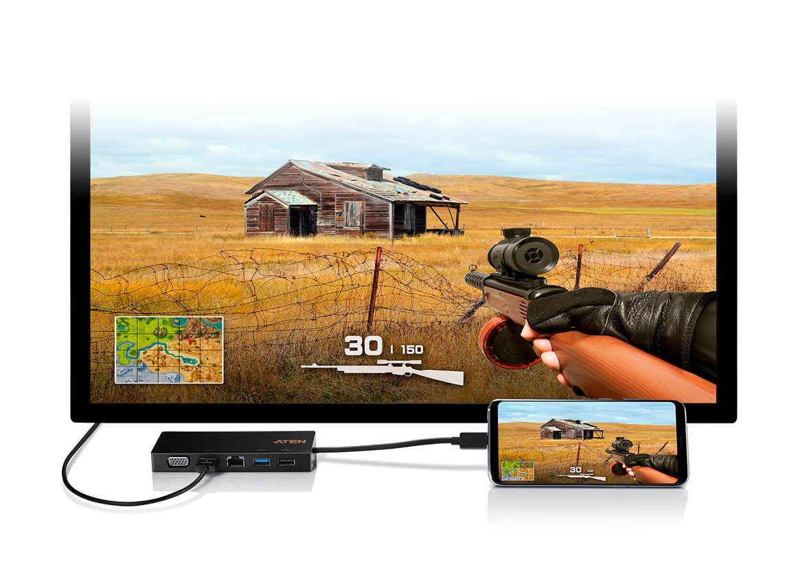 Aten UH3236 USB-C Dock - Enjoy your Game on a Big Screen