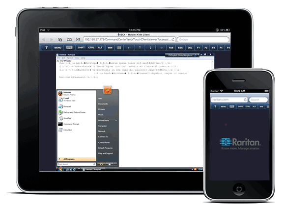 Mobile iPhone KVM Over IP Access to datacenter