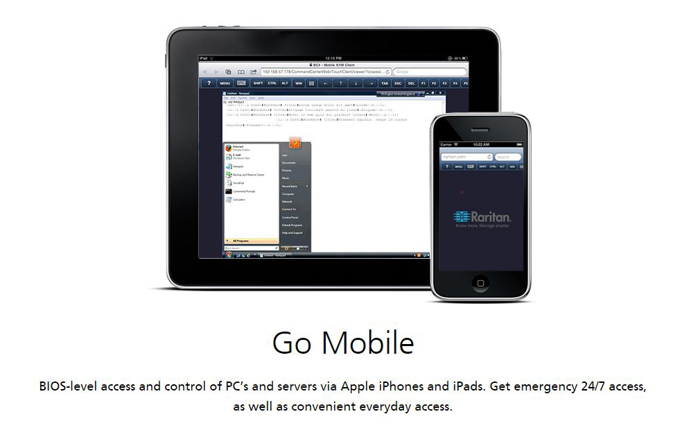 Access KVM Over IP from a phone or tablet