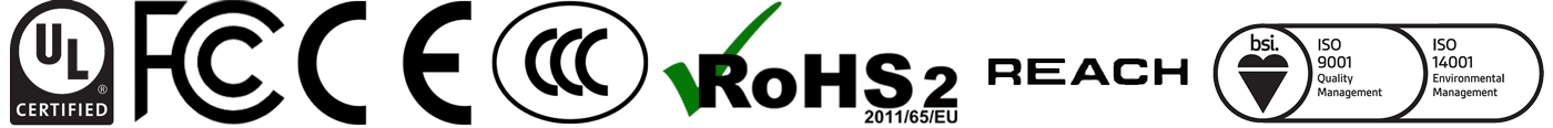 Raloy RF117HD UL, cUL, CE, FCC, CCC, ROHS, REACH Rack Mount Monitor Certifications